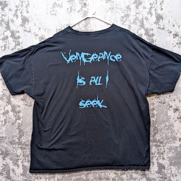 Vintage ANGELMAKER Vengeance Graphic T Shirt Men's Large Horror Goth Band Tee - Picture 2 of 13